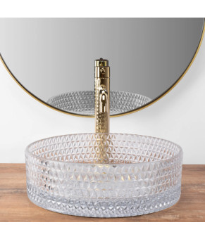 Умывальник (раковина) REA CRISTAL TRANSPARENT накладной