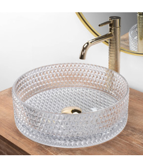 Умывальник (раковина) REA CRISTAL TRANSPARENT накладной