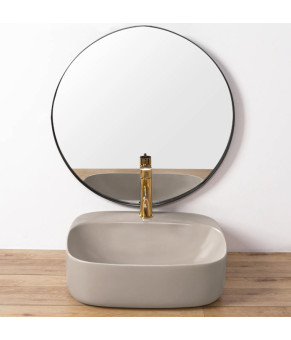 Умывальник (раковина) REA LUIZA 50 LIGHT GREY MATT накладной серый матовый
