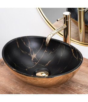 Умывальник (раковина) REA SOFIA GOLD MARBLE BLACK накладной