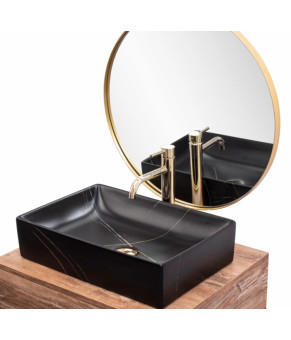Умывальник (раковина) REA INGA BLACK MARBLE MAT накладной черный матовый