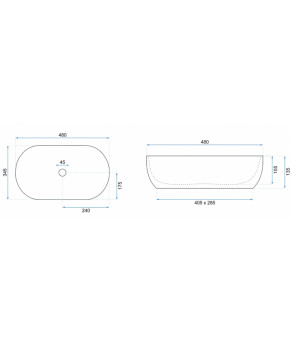 Умывальник (раковина) REA  AMELIA BLACK MARBLE  накладной черный