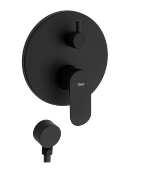 Душевой гарнитур скрытого монтажа REA HYPER BLACK MATT + BOX черный матовый