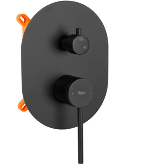 Душевой гарнитур скрытого монтажа REA OVAL BLACK + BOX черный