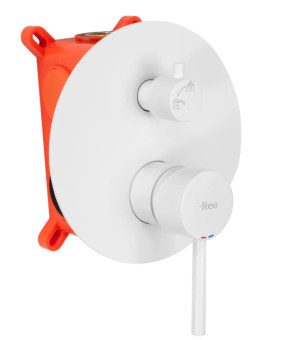 Душевой гарнитур скрытого монтажа REA LUNGO WHITE + BOX белый