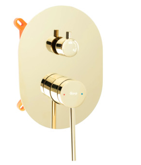 Душевой гарнитур скрытого монтажа REA OVAL GOLD + BOX золотой