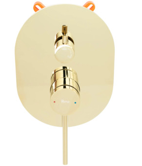 Душевой гарнитур скрытого монтажа REA OVAL GOLD + BOX золотой
