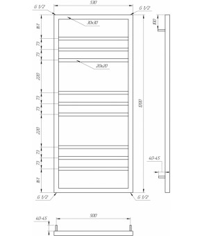 Электрический полотенцесушитель Genesis-Aqua Angel 120x53 см Транспортный пурпурный