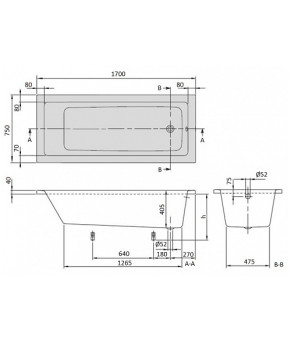 Акриловая ванна Villeroy&Boch Targa Plus uBA171NES2V-01 170x75
