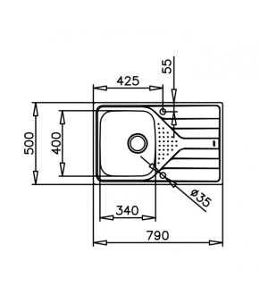 Кухонная мойка Teka UNIVERSE 45 1B 1D 115110015