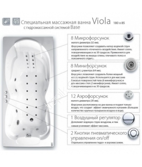 Ванна с гидромассажем Ravak Viola Base VB0001 Хром