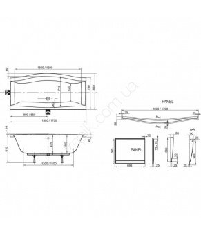 Гидромассажная ванна Ravak Magnolia 170 x 75 Duo Base GA-1020