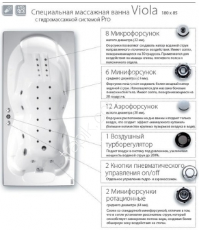 Ванна с гидромассажем Ravak Viola Pro VP0001 Бронза