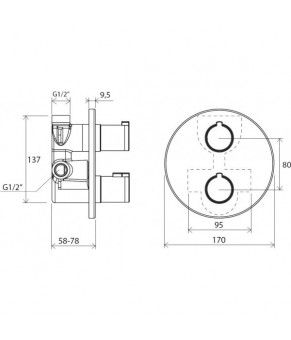 Смеситель Ravak Termo TE 064 00 X070095