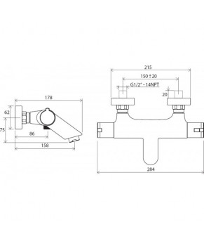 Смеситель Ravak Termo TE 022 00 X070047