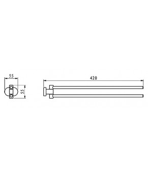 Держатель для полотенец (2 штанги) Ravak Chrome CR 340.00 X07P319
