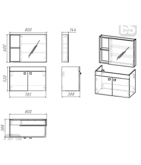 Комплект мебели RJ ATLANT RJ02800WH