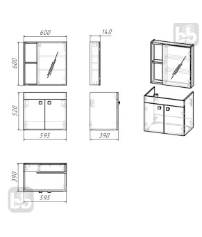 Комплект мебели RJ ATLANT RJ02600WH