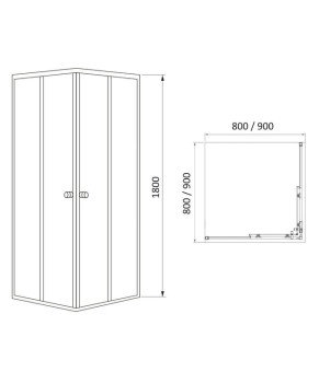 Душевая кабина (80*80 см) RJ VELUM 80RZ082 матовая квадратная, 80RZ082