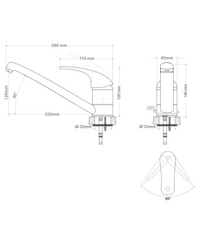 Смеситель RJ BARON RBZ014-6B