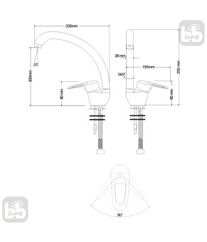 Смеситель RJ NARCIZ RBZ100-8N