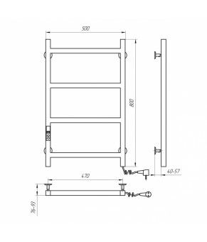 Полотенцесушитель Navin Nordic 500х800 Sensor правый с таймером 10-041053-5080