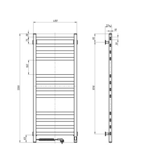 Сушка для рушників Navin Авангард 480х1200 Sensor лівий з таймером 10-028153-4812