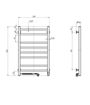 Полотенцесушитель Navin Loft 500х800 Sensor с таймером, левый 10-043153-5080