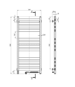 Полотенцесушитель Navin Ellipse 500х1200 Sensor правый с таймером, белый бархат 12-845053-5012