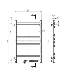 Полотенцесушитель Navin Ellipse 500х800 Sensor правый с таймером, белый бархат 12-845053-5080