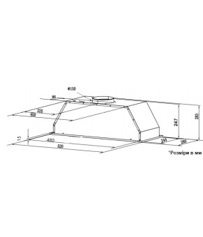 Витяжка INTERLINE SWAY BL A/60 GL/S