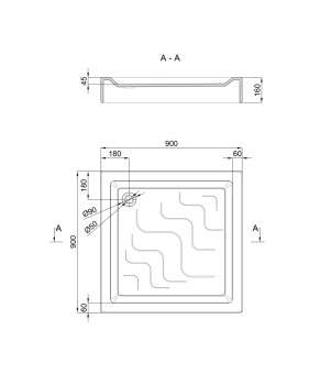Душовий піддон Lidz Mazur ST80x80x16 LMAST808016