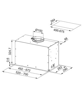 Вытяжка FrankeInca BOX FLUSH EVO FBFE BK MATT A52 (305.0665.364)