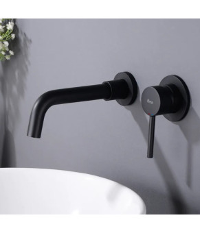 Смеситель для раковины REA LUNGO LONG BLACK MATT + BOX черный матовый скрытого монтажа