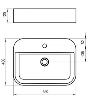 Умивальники Ravak Ceramic 550 SLIM Shelf R XJX01155005