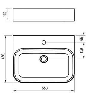 Умивальники Ravak Ceramic 550 SLIM Wall R XJX01155006