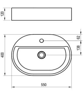 Умивальники Ravak Ceramic 550 SLIM Shelf O XJX01155003