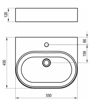 Умивальники Ravak Ceramic 550 SLIM Wall O XJX01155004