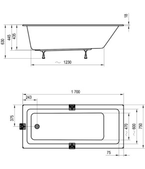 Ванна Ravak 10° Slim 170x75 CA71300000