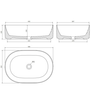 Умивальник Omnires Mesa 53,5x31,5 white (MESA530BP)