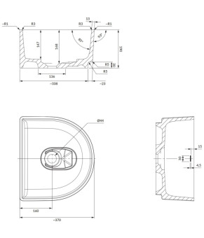 Умивальник Omnires Cadence 42x37 matt white (CADENCE420BM)