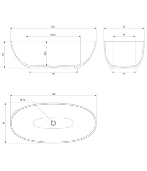 Ванна Omnires Shell 160x75 white (SHELLWWBP)