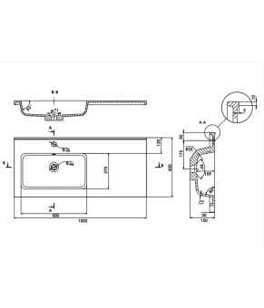 Умивальник Amidicon Rodeo 100L/R глянець