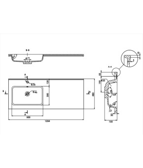 Умивальник Amidicon Rodeo 120L/R матовий