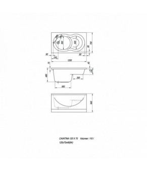 Продольная и боковая панель с комплектом ножек для ванны Kolpa-san Cavatina 120x70  791560