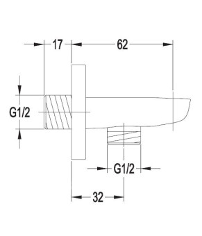 Підключення душового шлангу Omnires Hudson chrome (8879CR)