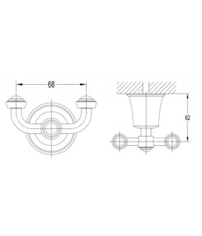 Гачок Omnires Art Line chrome (AL53120CR)