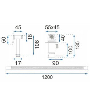 Набір гігієнічного душу Rea Fenix chrom (REA-B5126)