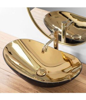 Умивальник Rea Royal gold marble black (REA-U8007)