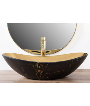 Умивальник Rea Royal gold marble black (REA-U8007)
